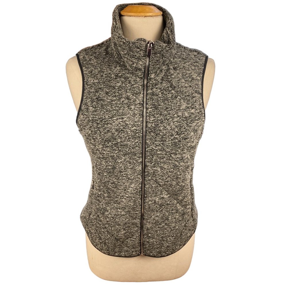 NWT Abercrombie & Fitch Quilted Fleece Vest Y2K Preppy Full Zip-M